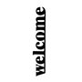 Wallity Welcome-5 Escultura de pared de metal negra
